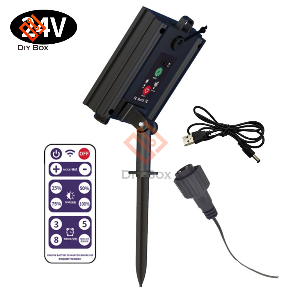 Kit de boîte de batterie solaire 3V 24V, panneau lumineux au Lithium alimenté avec perceuse, pelle, télécommande pour lampe à bande Led, bricolage
