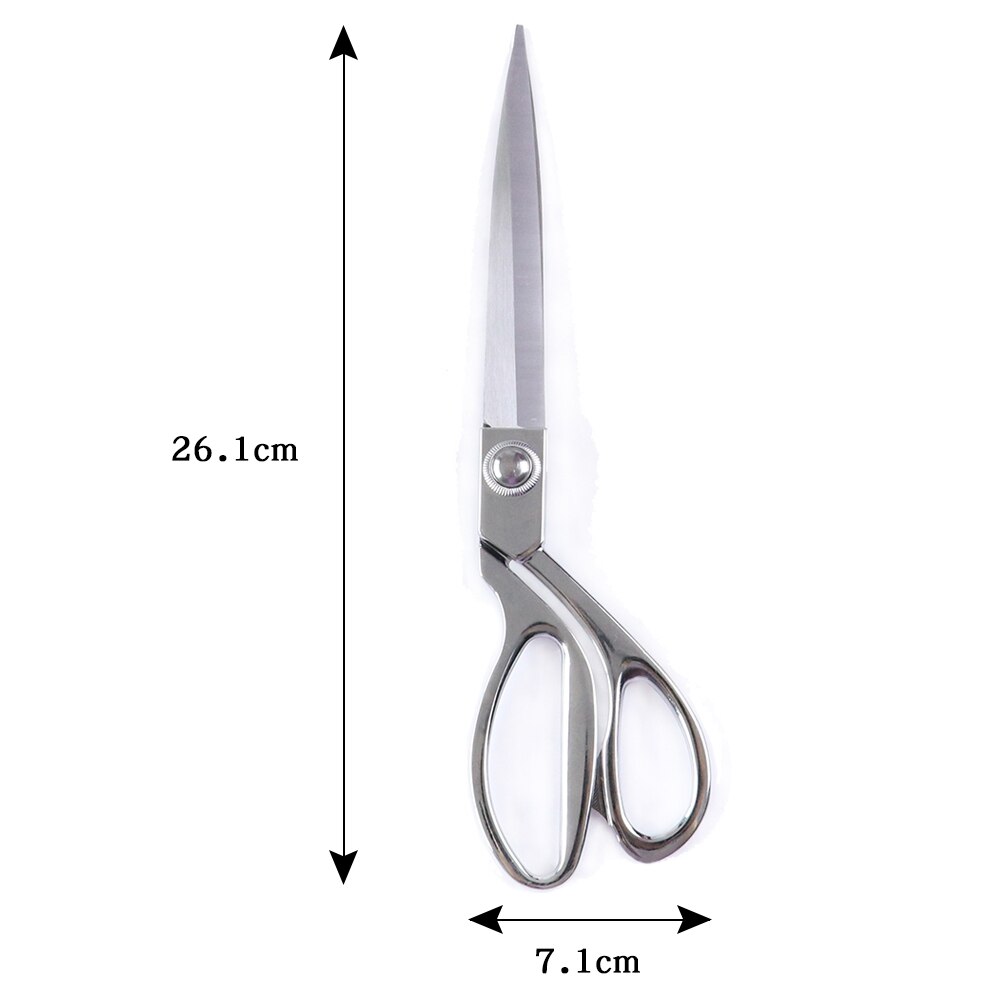 Tijeras grandes de corte para costura, Material de acero inoxidable, manualidades DIY, tijeras de corte de tela para Sastre/hogar/tela/Tijeras de papel: 26.1cm silver
