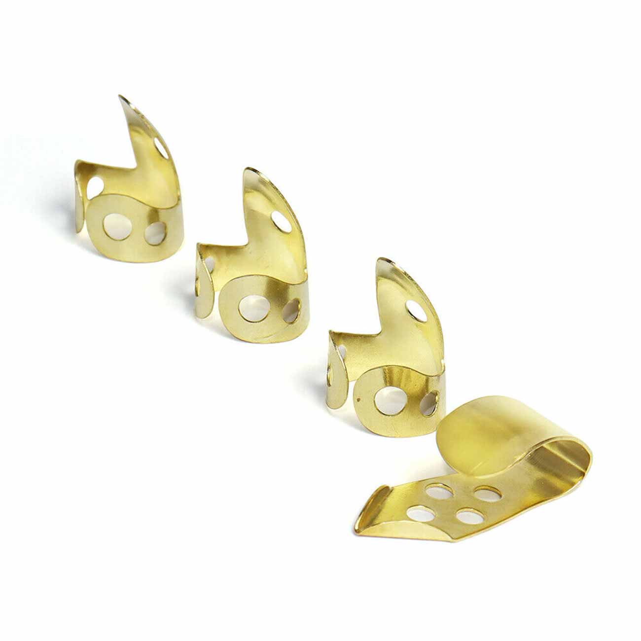 3 Index Fingers + 1 Thumb Banjo Metal Picks Adjustable Guitar Finger Picks