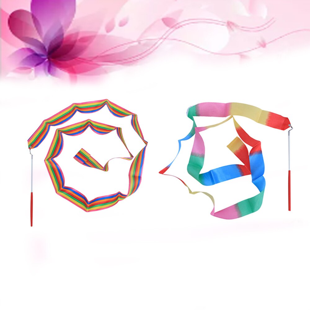 Rhythmic Ribbons Cartoon 2pcs Colorful Rhythmic Gymnastics Ribbon Dancing G... – Grandado
