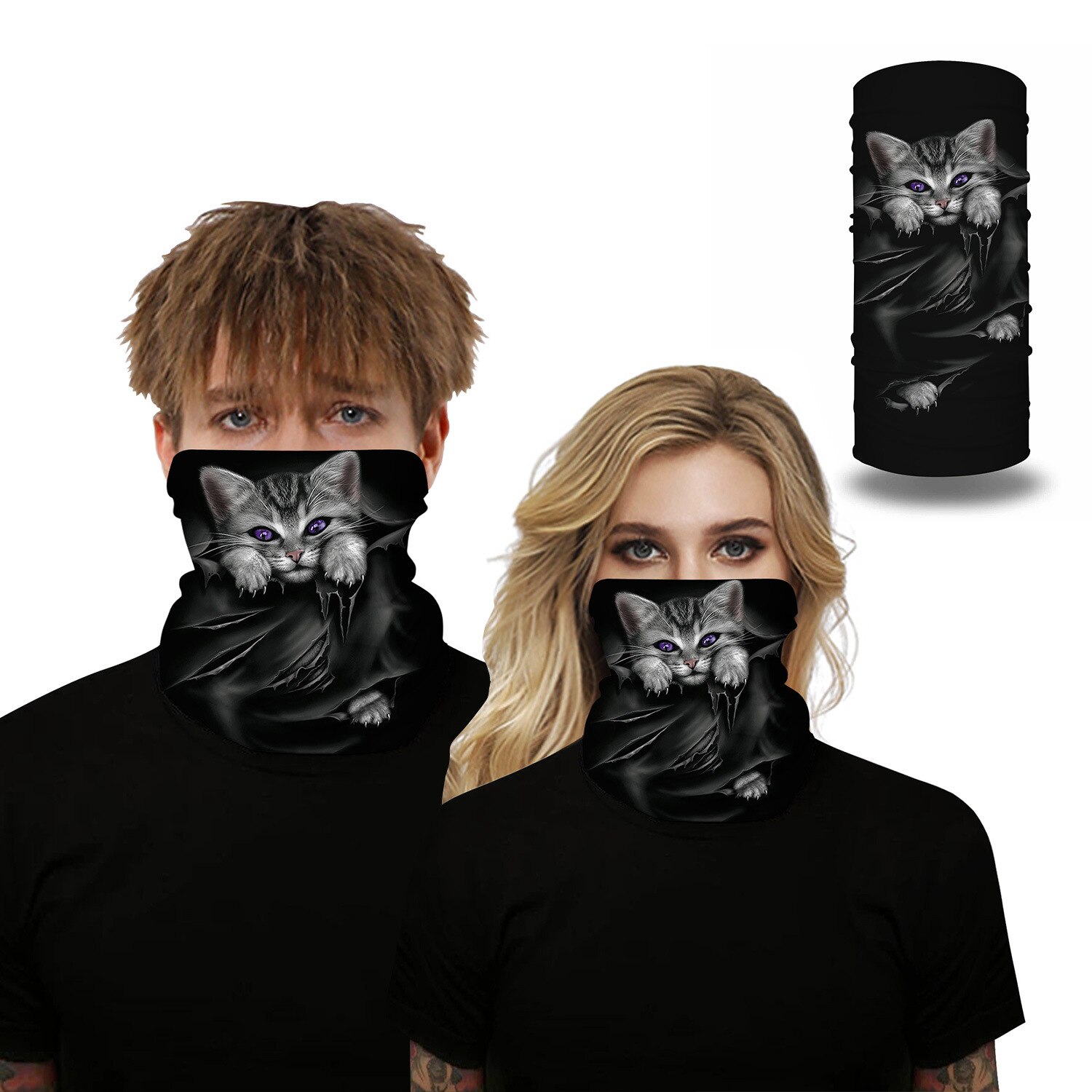 3D Cat print Magic Scarf Scarves Neck Face Mask Men Women Scarf Seamless Bandana Windproof Headwear Outdoor