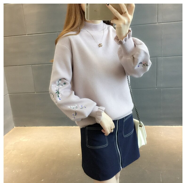 Billig höst vinter dam casual varm fin tröja  y94: Rosa / S