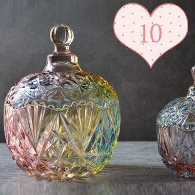 Retro Colorful Crystal Glass Jar With Cover Candle Holders Candy Bar Candlestick Velas Pot Candle Making Supplies Wax Container: (glazed) No. 10