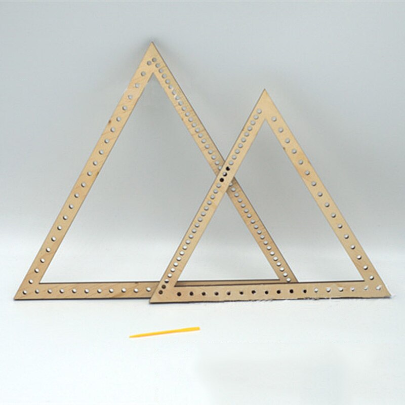 Herramienta para tejer telar Triangular de madera para tejer campanilla de viento hecha a mano atrapasueños adorno colgante en la pared suministros para el hogar: 2PCS
