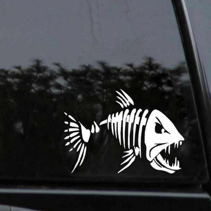 1Pc Skelet Vis Boten Stickers Huisdier Reflecterende Graphics Venster Vissen Dinghy Boot Accessoires Auto Voor Kayak Kano Sticker S5T4