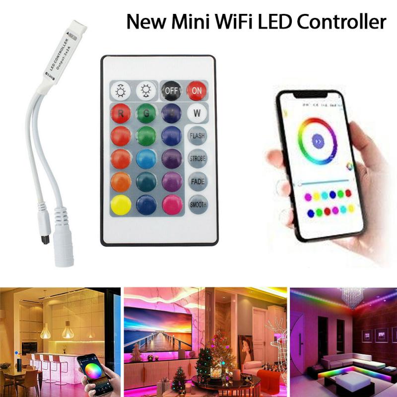 Mini 24 Key Wireless IR Remote Controller For RGB 3528 5050 RGB LED Light Strip IR Remote Wireless Controller Color Changing