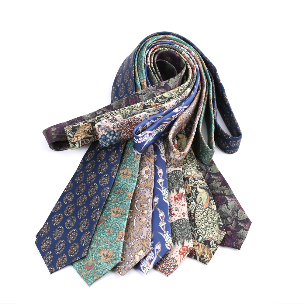 Corbata para hombre de 8CM, patrones de estampado, corbatas clásicas para hombre, novio, tacto manual, poliéster, Floral, accesorios de boda de negocios
