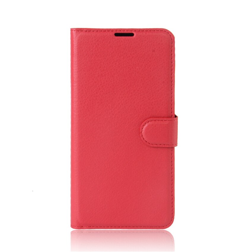 Coque en cuir à rabat de pour Xiaomi mi max 2, étui Style livre avec support: Red