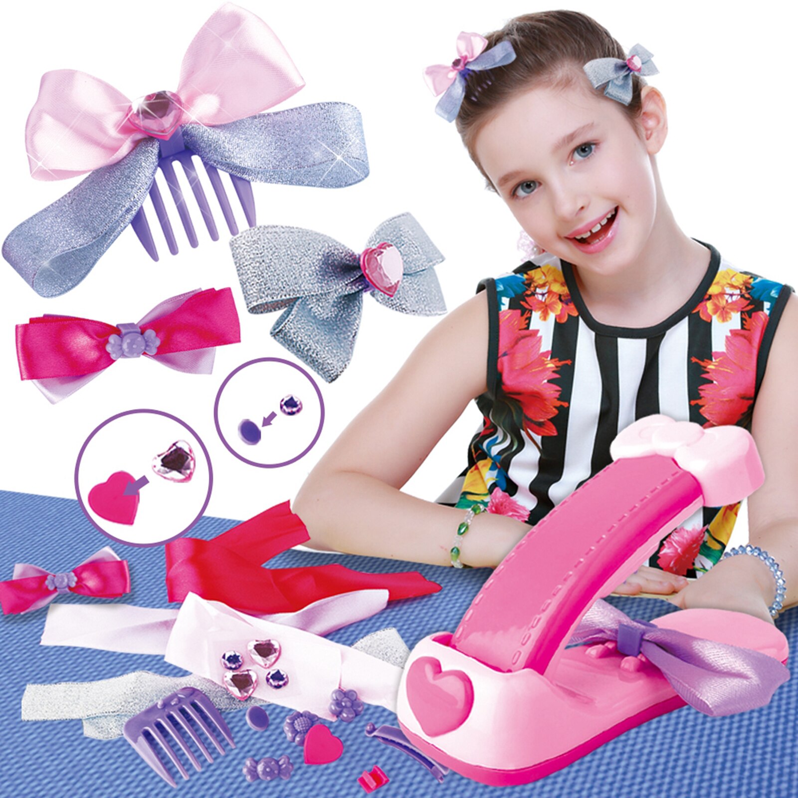 Haar Boog Maken Kit Voor Kinderen Om Strik Game, Diy Maken Kit Bows Maker Kit Speelgoed, plastic Speelgoed Voor Meisjes