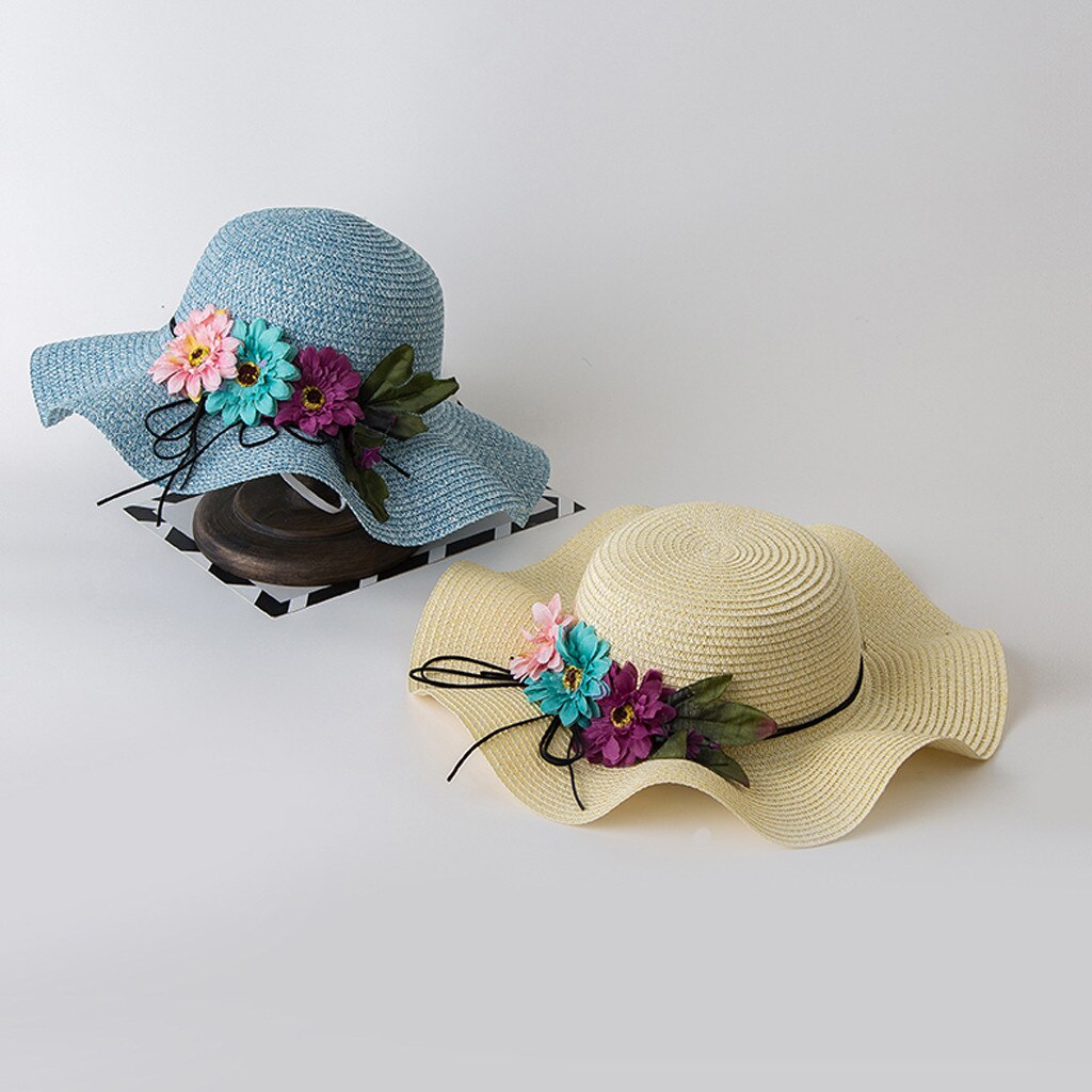 Mode Baby Zon Zomer Hoed Cap Bloem Ademend Stro Strand Hoeden Kids Baby Jongen Meisje Hoeden Caps