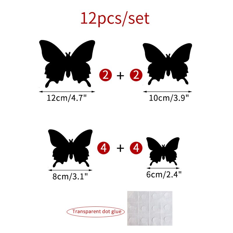 12 sztuk/zestaw motyl naklejki ścienne naklejki motyle pcv 3d Butterfli naklejki ścienne na pokój dziecięcy DIY samoprzylepne lodówka dekoracje