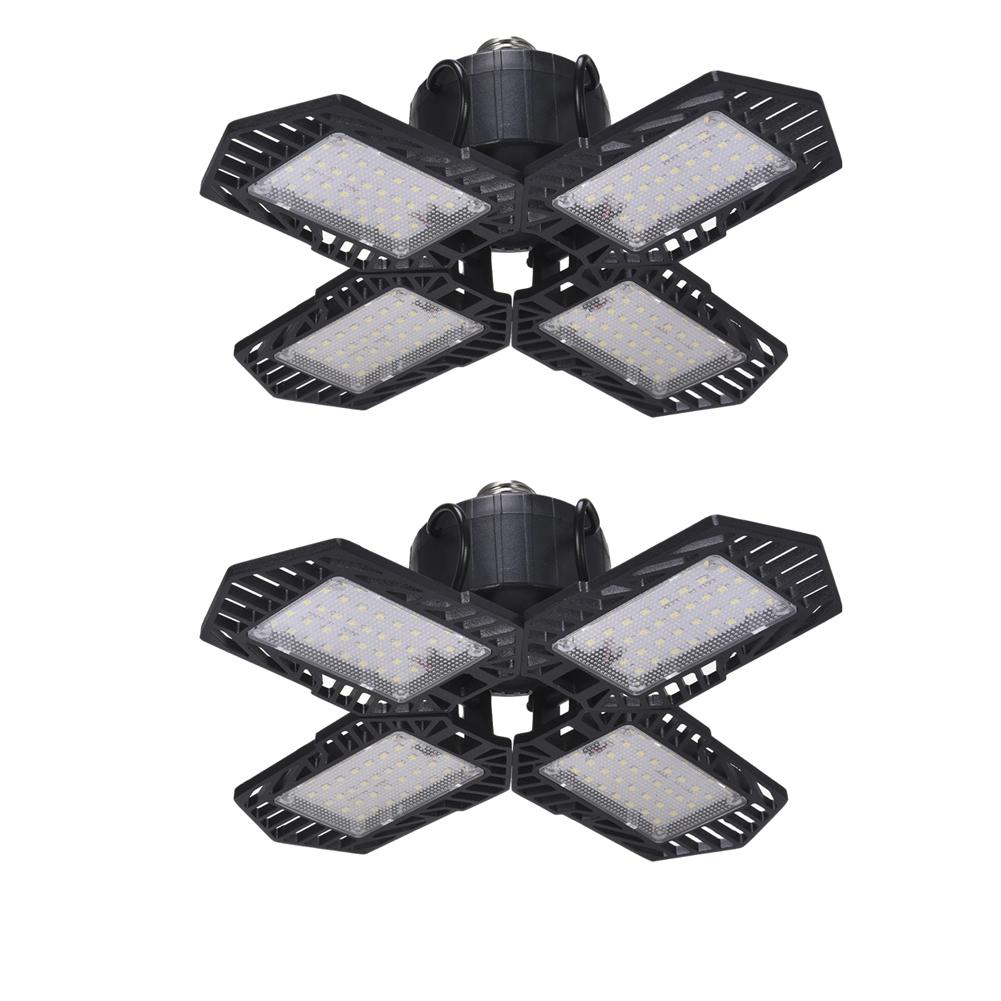 100W LED Garage Light Folding Ultra-thin Mining Lamp Floodlight Deformable Led Ceiling Light for Parking Lot Warehouse Workshop: 2pcs