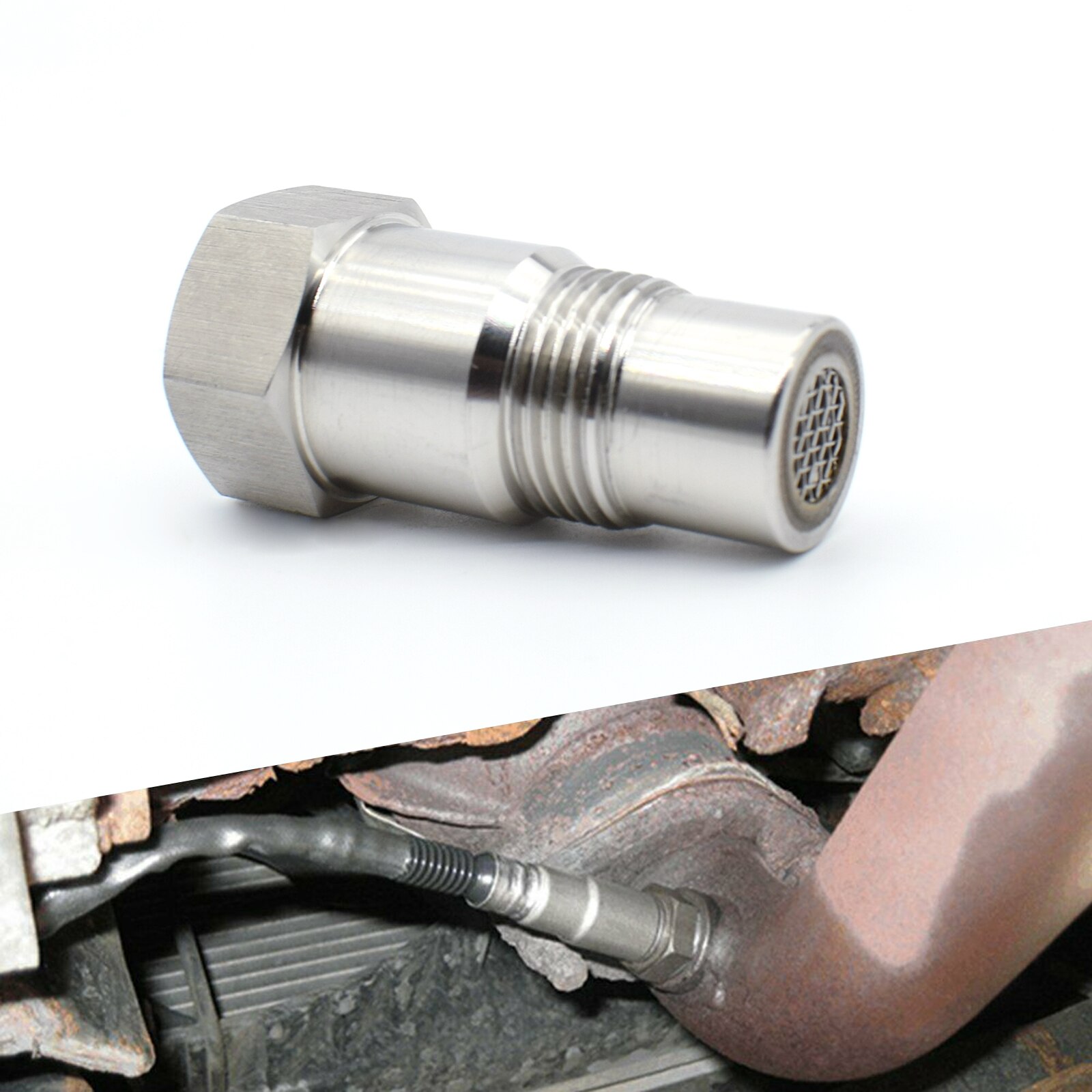 Car CEL Check Engine Light Oxygen Sensor Adapter M18 x 1.5 Catalystic Converter CEL On Fix Engine Light Eliminator Bung Kit Set