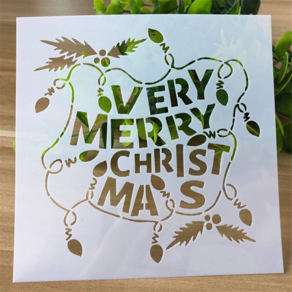 1Pc Christmas Decor Stencils Templates DIY Graphics Painting Stencil for Scrapbooking Album Ornament Hollow Template Reusable: 6