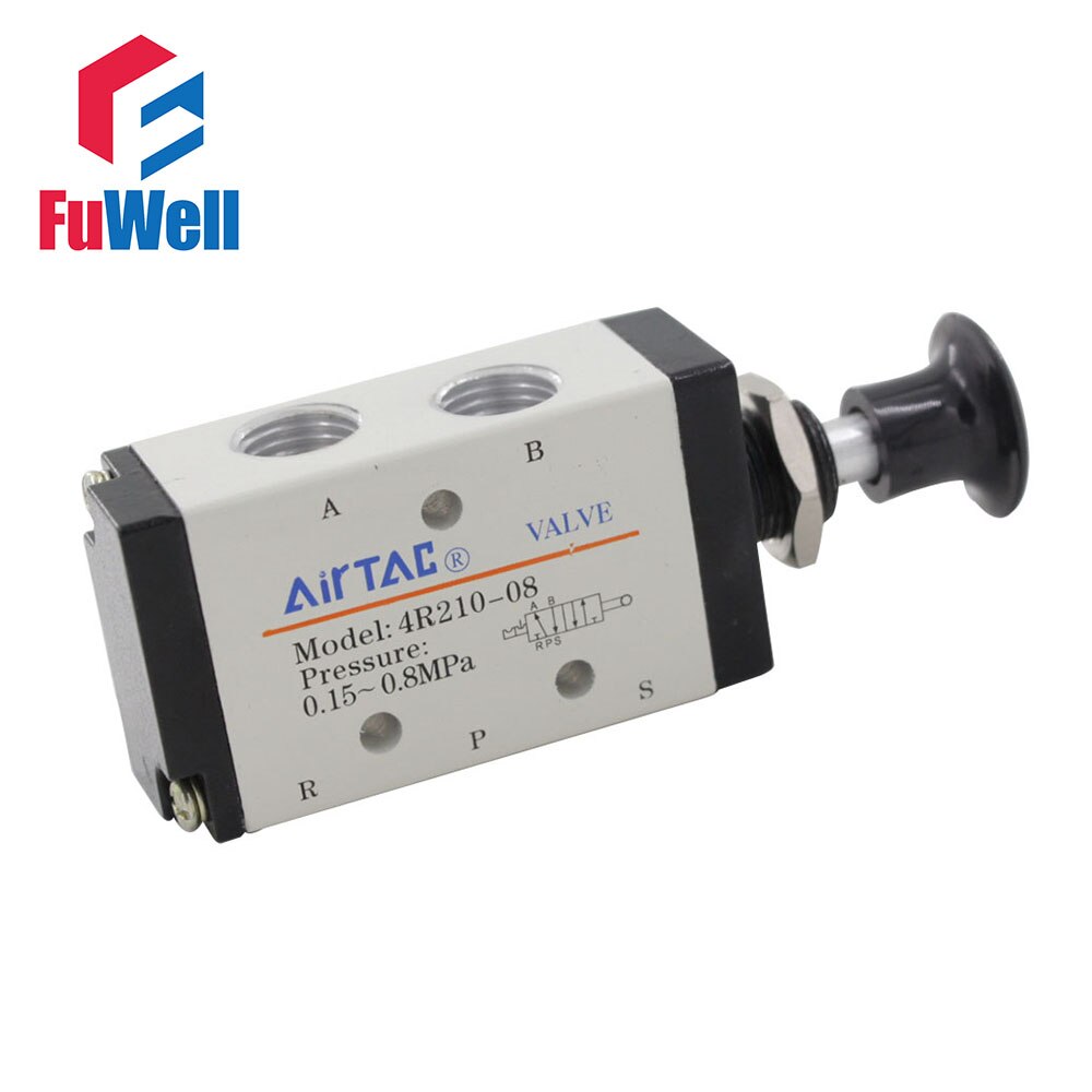 4R210-08 Pneumatic Solenoid Valve 1/4" PT Hand Operated Air Valve 5 Port 2 Position Manual Pneumatic Control Valve