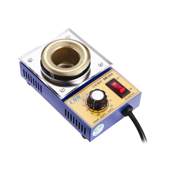 CM manual round soldering pot Lead free small molten solder furnace tin melting pot digital display 220V 110V 200-480C: 110V / CM360A