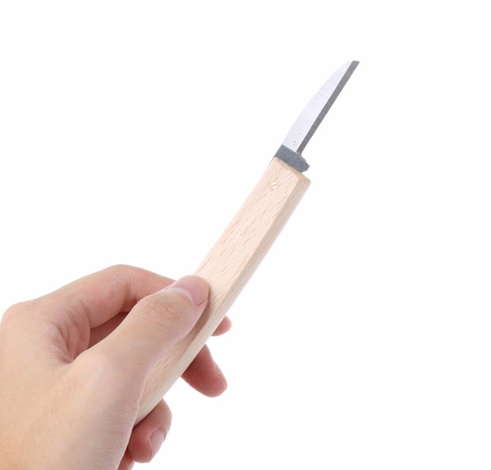 Aneng 18cm kniver av bøketre som arbeider med banantype håndtak treskjæringsverktøy