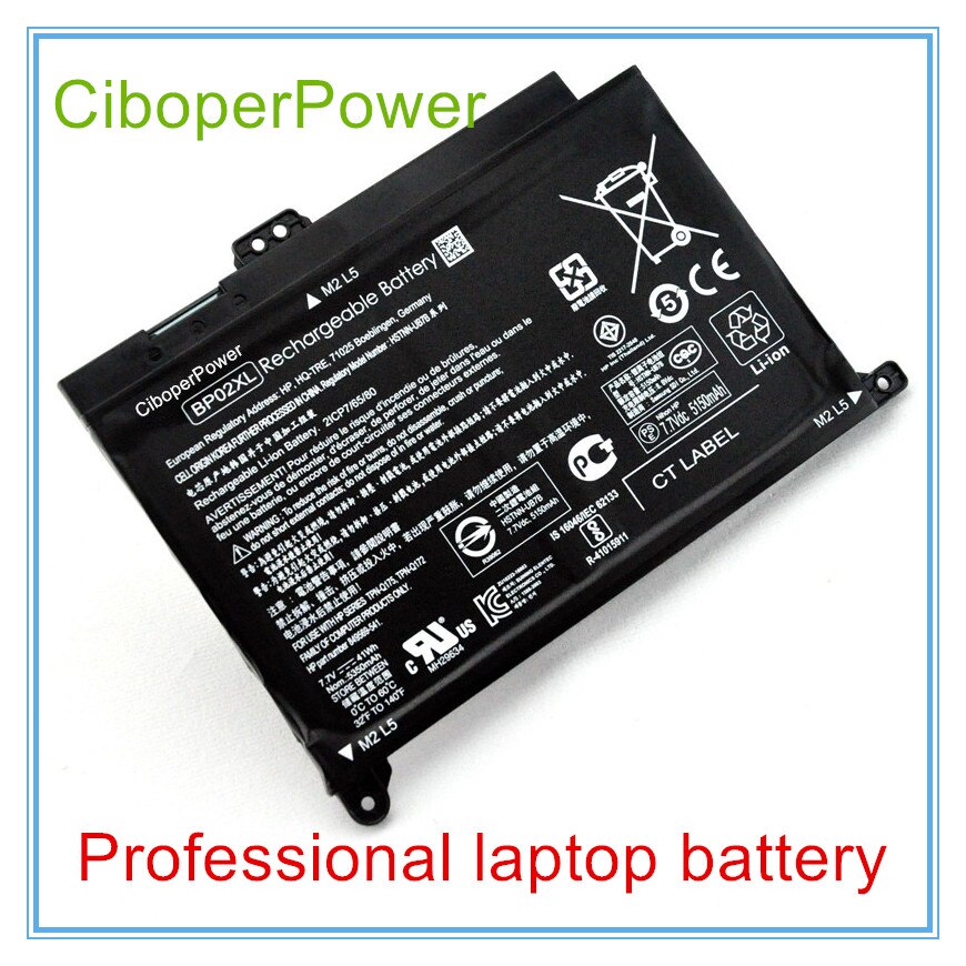 Original BP02XL HSTNN-LB7H HSTNN-UB7B battery For PC 15 AU010WM