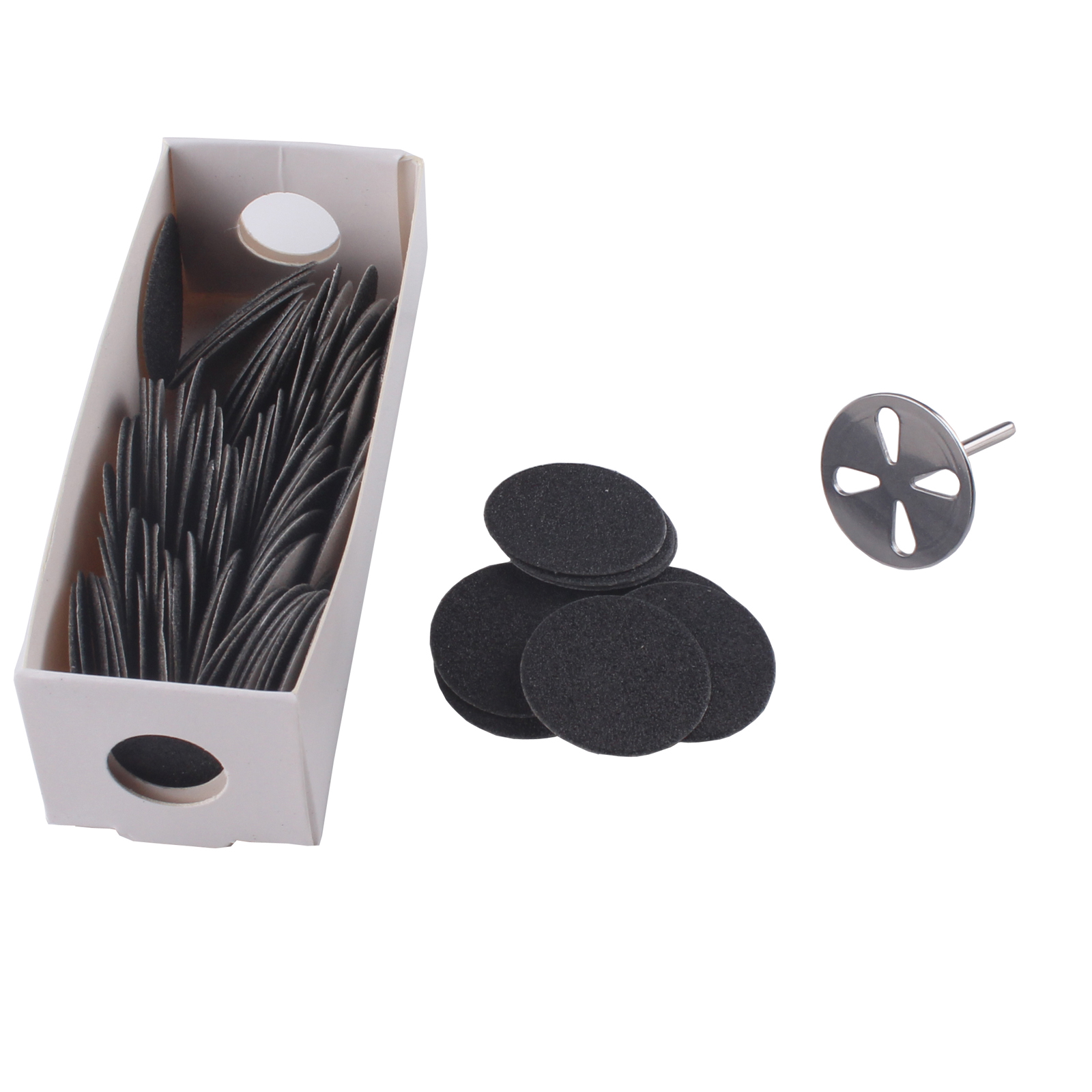 Disco de papel de lija de 25mm con broca de Metal, broca de disco de lijado de pedicura de vástago 3/32 para removedor de callos de piel muerta, Lima eléctrica de pie