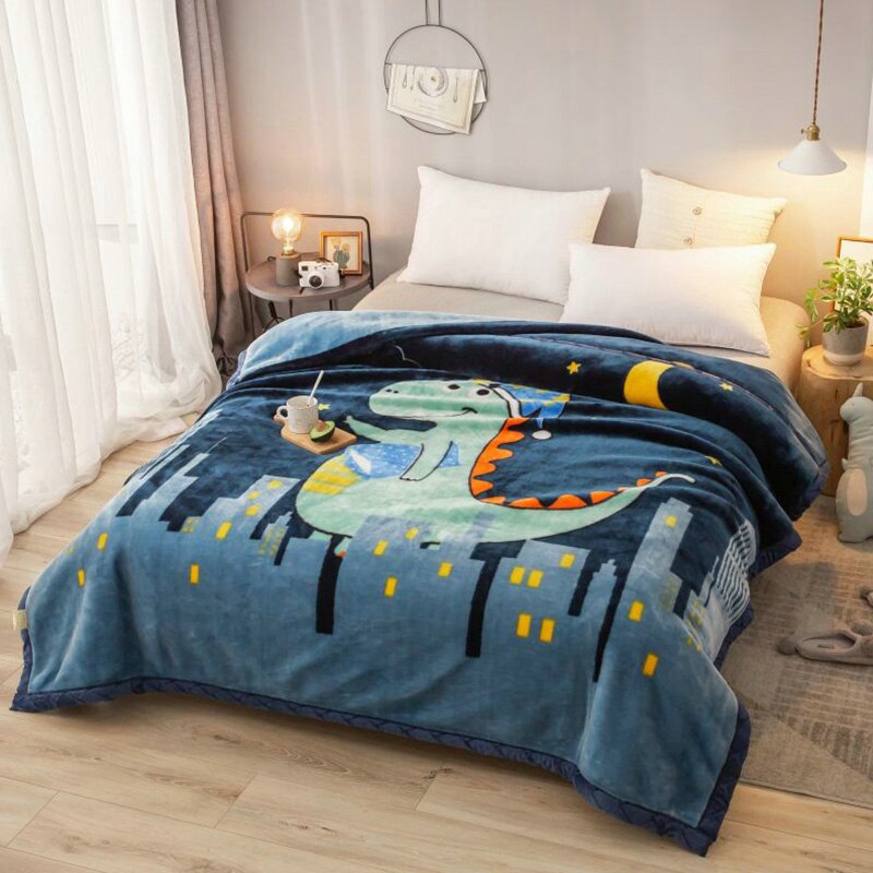 1.5M * 2M Dubbele Laag Winter Dekens Voor Bedden Super Zachte Pluizige Gewogen Warm Dikke Nertsen Deken Dubbele bed Winter Dikke Deken: 03