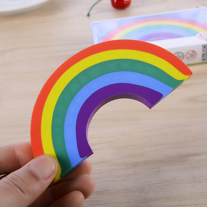 1 Pcs Kawaii Rainbow Rubber Eraser Lovely Pencil Erasers for Kids Novelty Item School Supplies Student