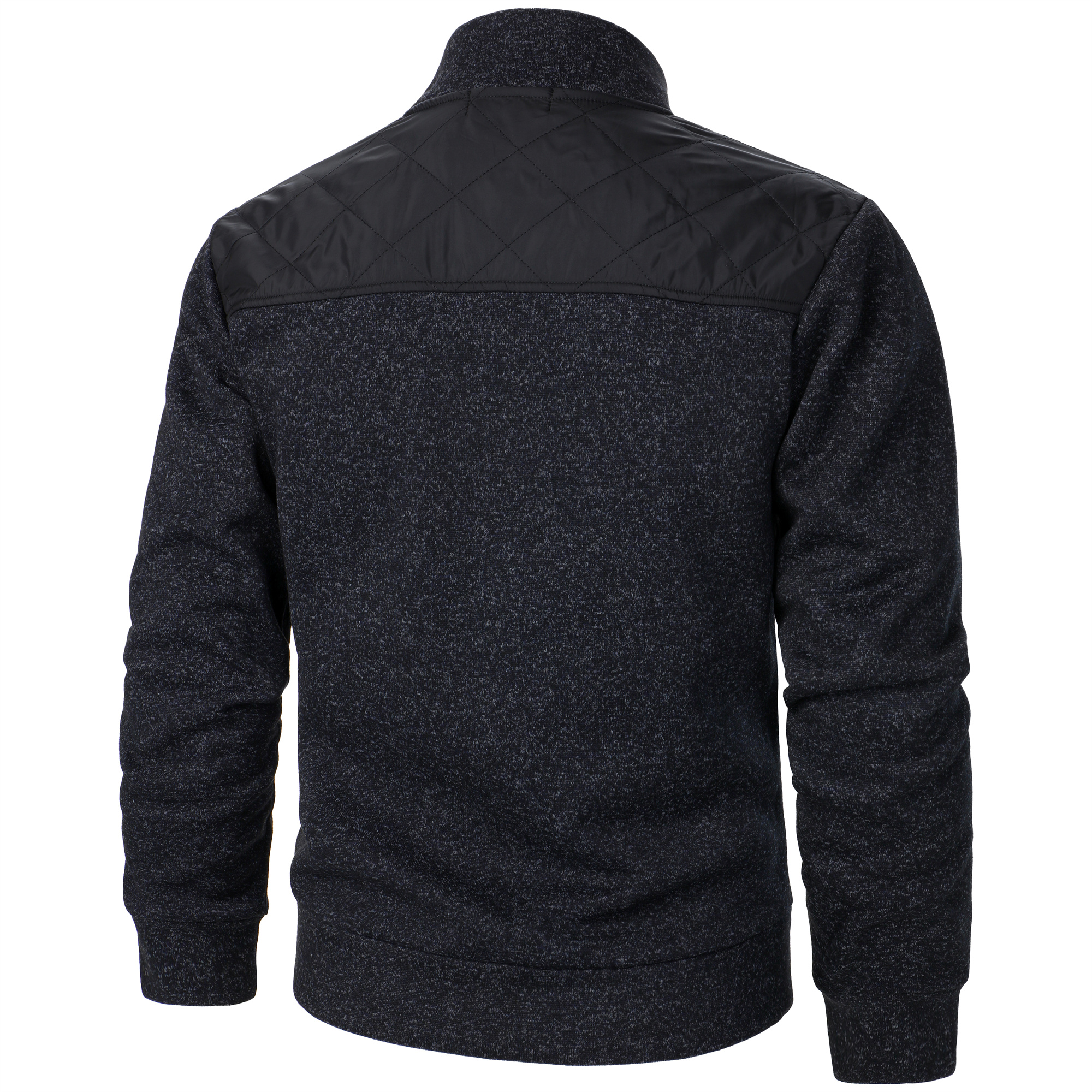 Manteau pull à col montant pour hommes, rayé, à carreaux, avec fermeture éclair, couleur, automne/hiver