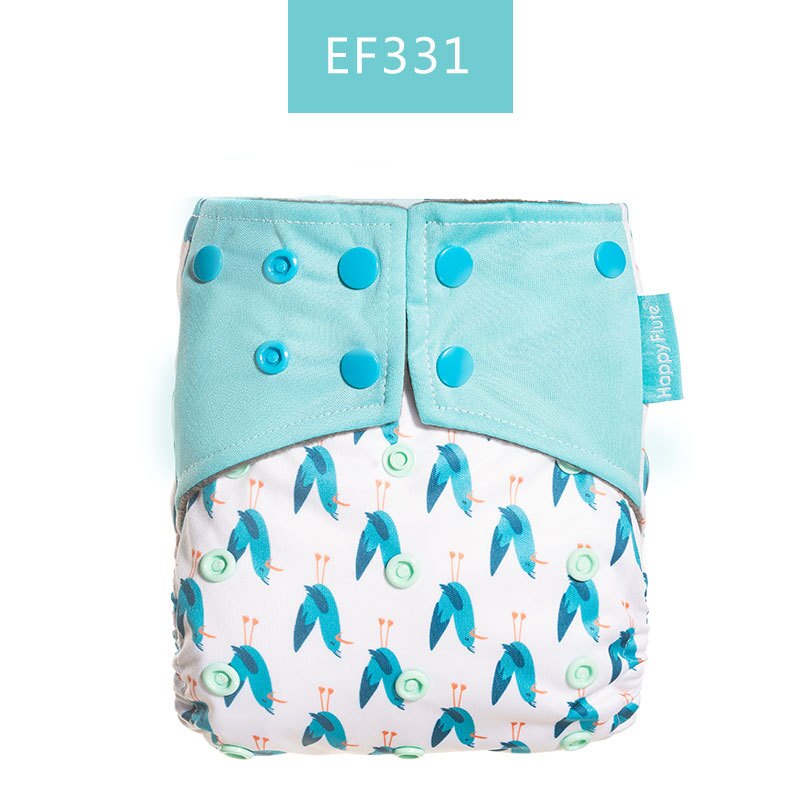 Happy Flute Organic Bamboo Cotton Night Use AIO Cloth Diaper Heavy Wetter Over Night Baby Diapers Fit 3-15kg Baby Two start: Smt022-ef331