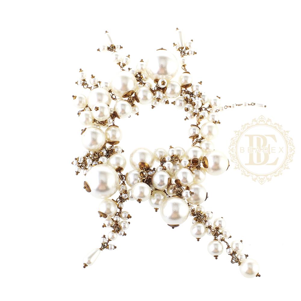 Een Mode-sieraden Armband Hand Aangesloten Plastic Parel-70Mm (BE12)