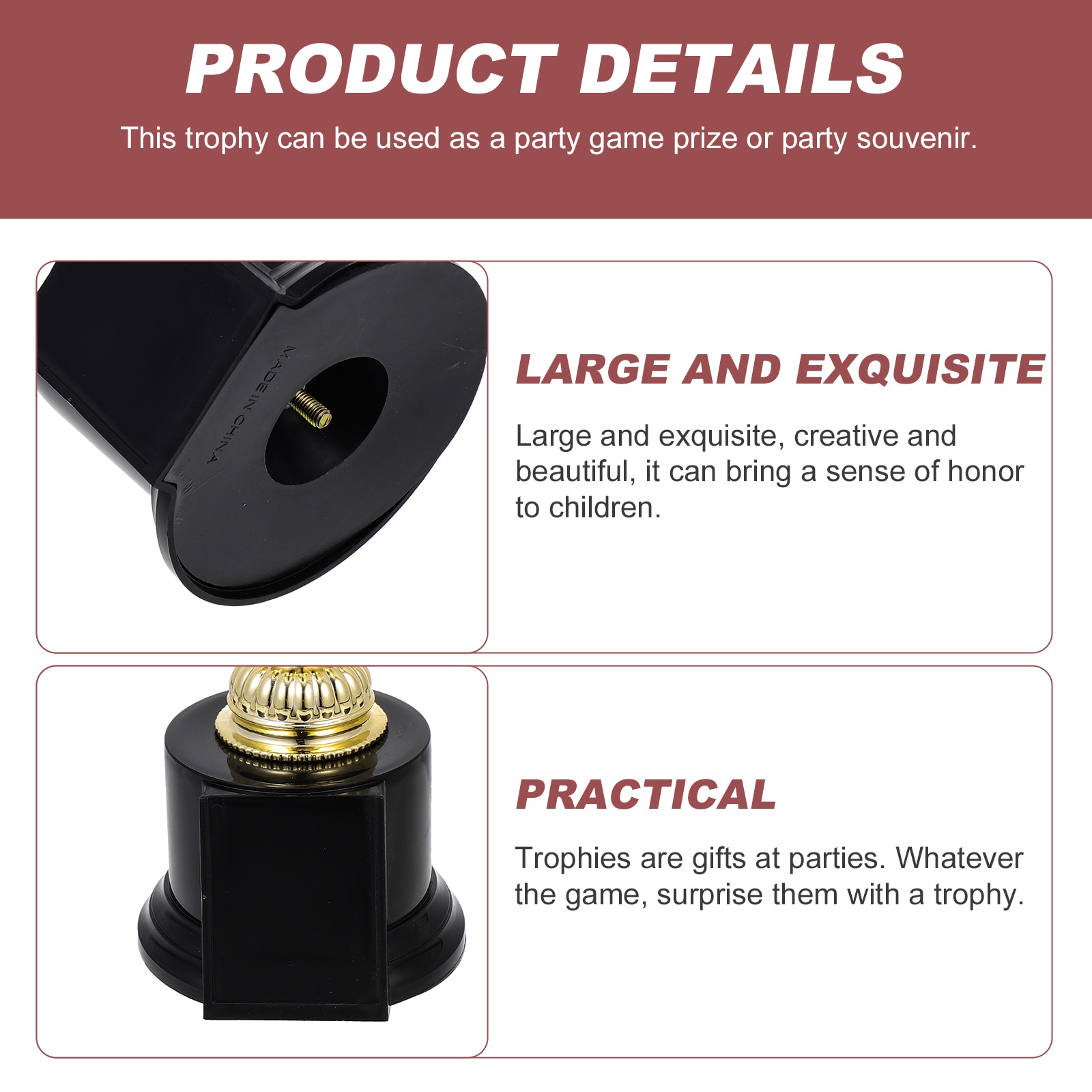 Universal Award Trophy Plastic Large Trophy Cup Competition Rewarding Trophy