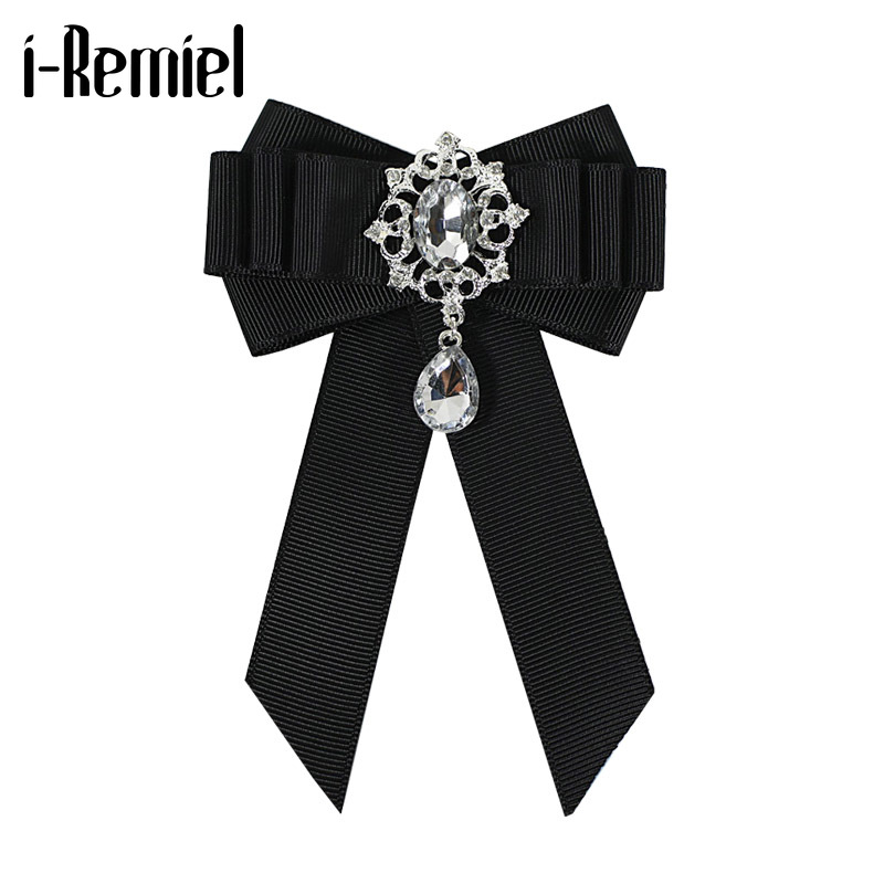 I-remiel – Broche en velours rouge, nœud papillon, col, broches, chemisier, vêtements pour femmes, accessoires, bijoux à la
