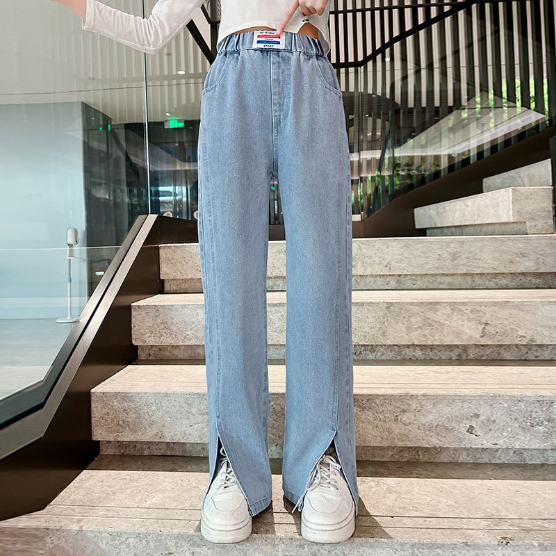 Pantalones vaqueros anchos para niña, ropa informal para niño, 5, 6, 8, 10, 12, 14 años, 2022: 11