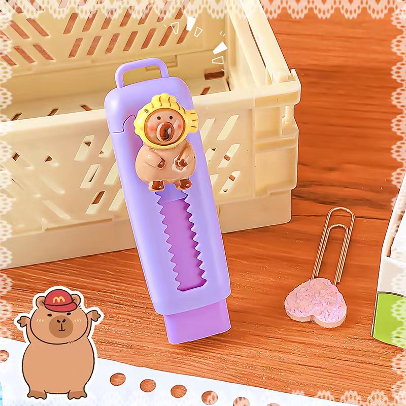 Kawaii papeterie esthétique papeterie fournitures de bureau articles scolaires pour enfants gomme mignon Capybara gomme drôle caoutchouc: green
