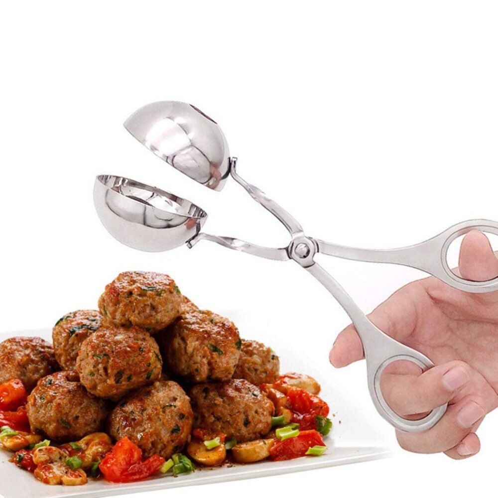 2 stk praktisk kjøttboller produsent rustfritt stål fylt kjøttboller klipp diy fisk kjøtt ris ball maker til matlaging kjøkkenverktøy