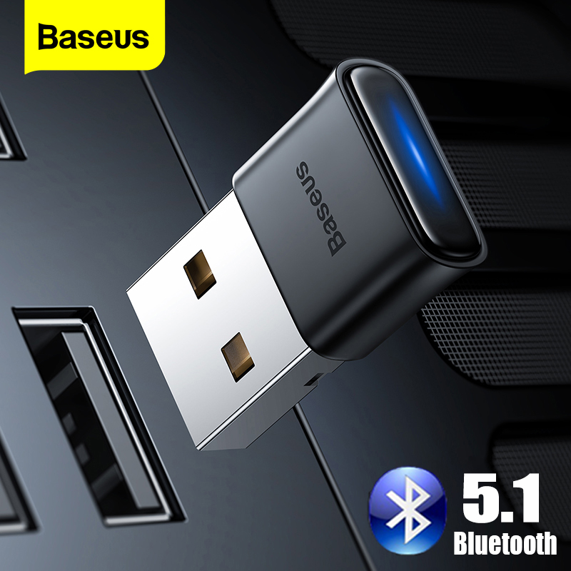 Baseus USB Bluetooth Adapter Dongle Bluetooth 5.1 Receiver For PC Wireless Mouse Gamepad Speaker Earphones Audio USB Transmitter
