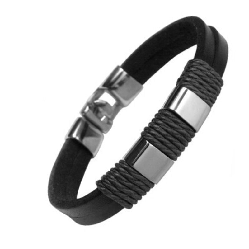 Lucky Vintage Mannen Lederen Armband Zwart/Bruin Charm Gevlochten Vrouwen Pulseira Masculina: Default Title