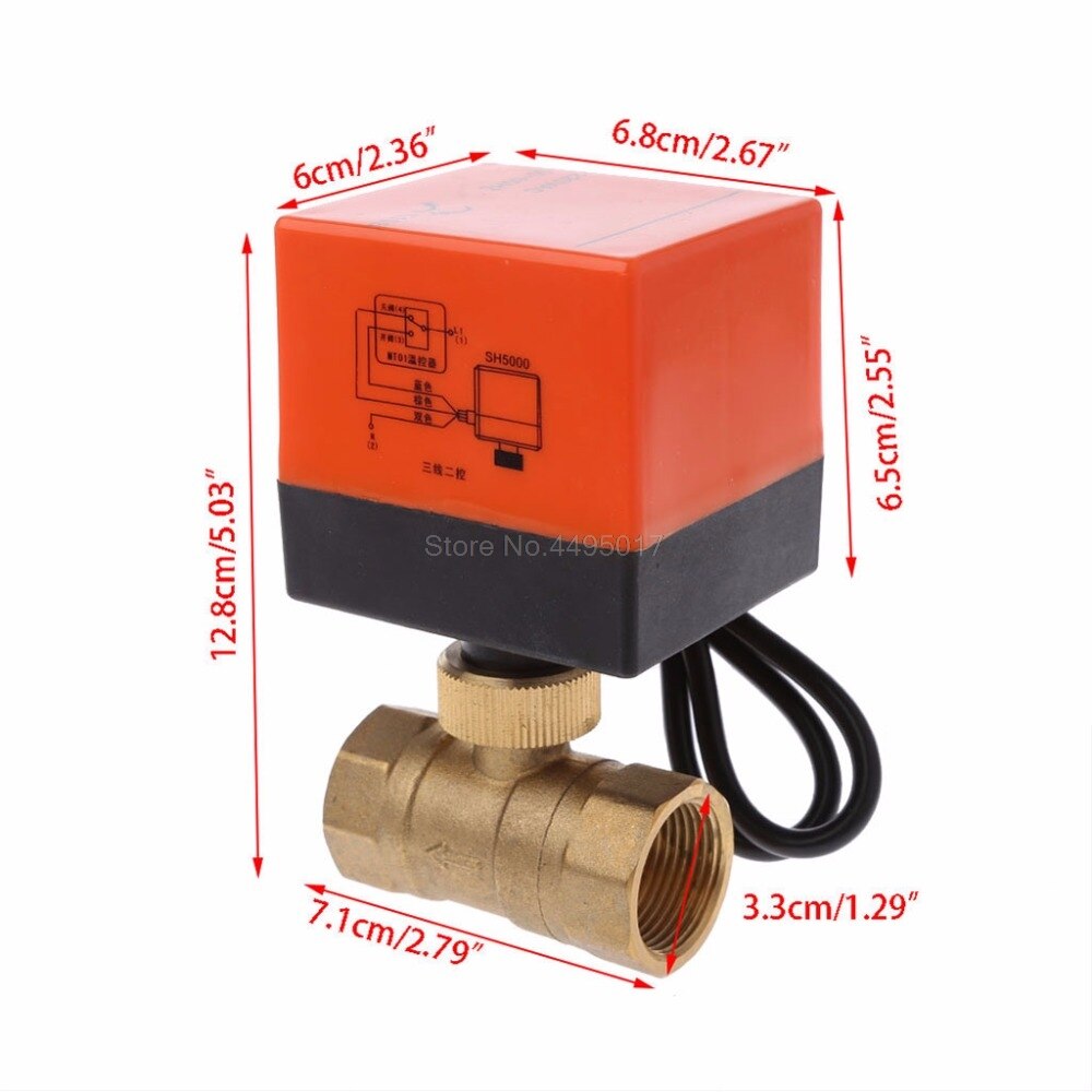 Electric Motorized Brass Ball Valve DN15/DN20/DN25 AC 220V 2 Way 3-Wire with Actuator Valves
