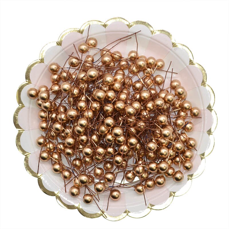 50 stk / lot 1cm mini kunstige blomster frugt støvdragere jul plast perle bær til bryllup diy boks dekoreret kranse
