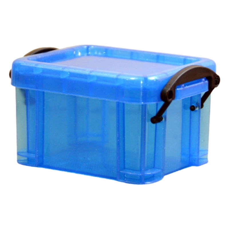 9 Colors Small Plastic Box with Locking Lid Hardware Parts Storage Organizer Rectangular Container 8.7x6.5x5.2cm: Blue