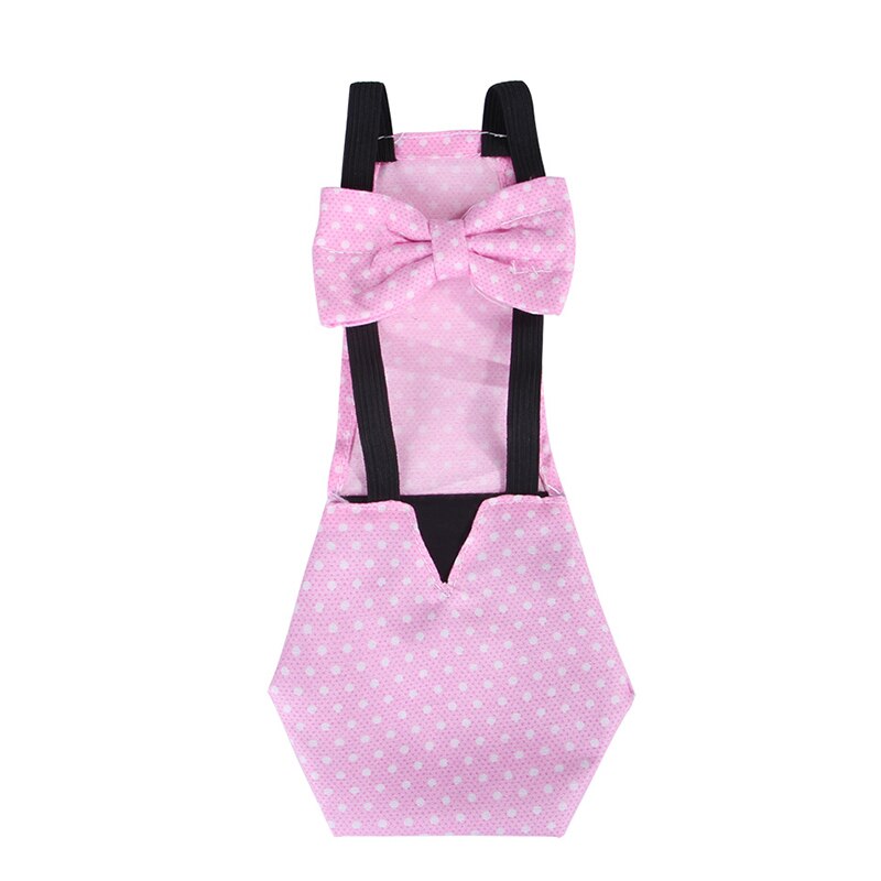 Flowered Pet Diaper for Duck with Bowknot Waterproof and Reusable Elastic Band Farm Clothing SMD66: pink dot S