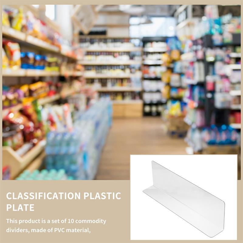 6 pezzi di plastica divisore per scaffali negozio separatore di merci scaffale per materie prime