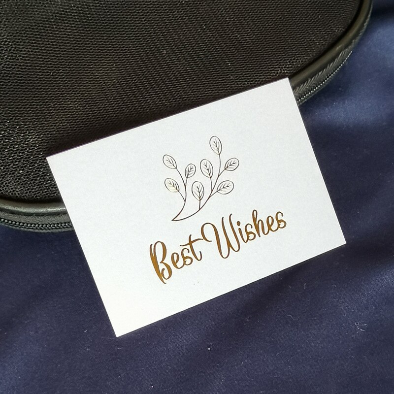 50pc små bronzing enkeltside type gratulasjonskort takkekort bryllup bursdagsfest invitasjoner blomsterbutikk blankt kort: Hvite beste ønsker