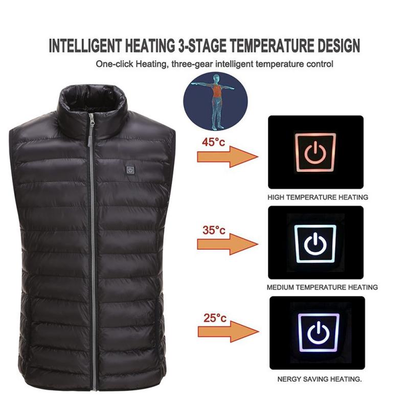 Unisex Electric Vest Heated Cloth Jacket USB Thermal Warm Heated Pad Body Warmer winter clothes cycling camping hiking skiing