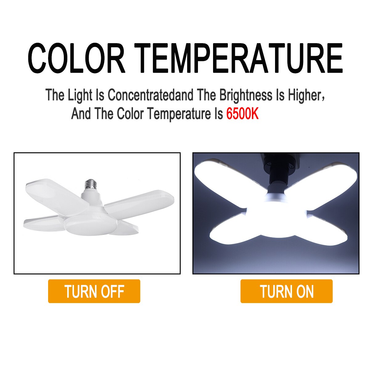 95-265V 6500K Foldable LED Garage Lights Shop Utility Ceiling Deformable Daylight LEDs Lamp For Garage warehouses basements