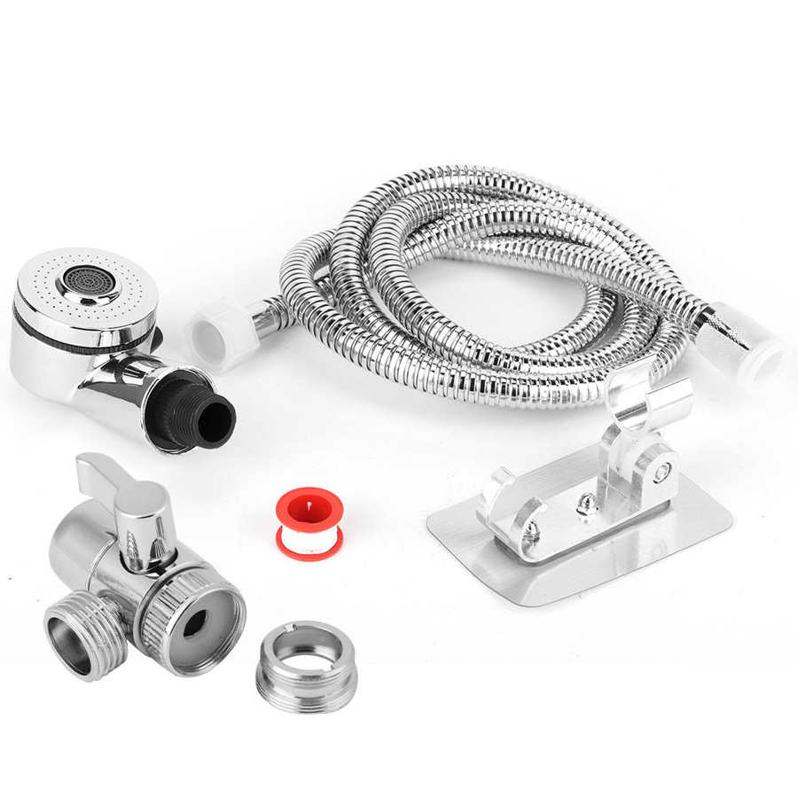 Bathroom Shower Set Home Bathroom Hand Shower Sprayer Hair Washing Kit Faucet Converter Adapter Set Accessories Douchekop Set: Hair Washing Kit