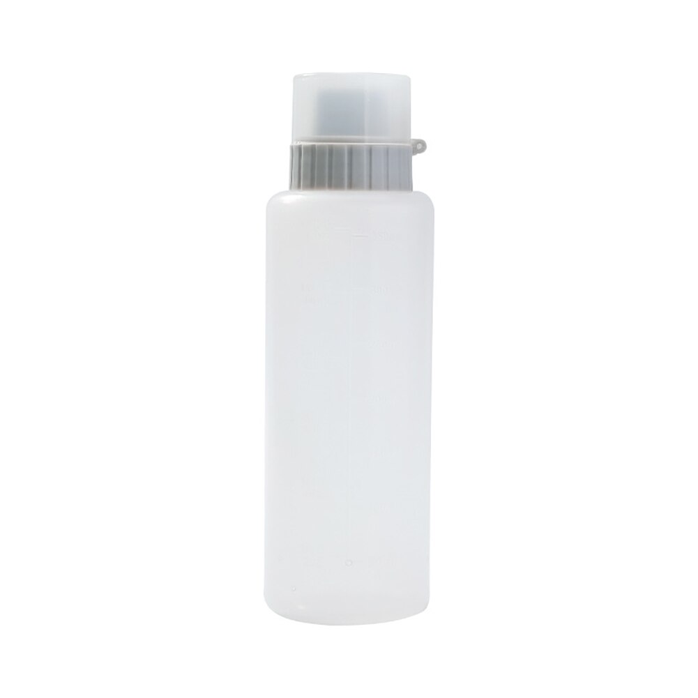 1Pcs 175/350Ml Keuken Knijpen Fles Vijf-Gat Saus Honing Fles Afdichting Met Bedekt Salade Saus dispenser Extrusie Fles: Large  Grey
