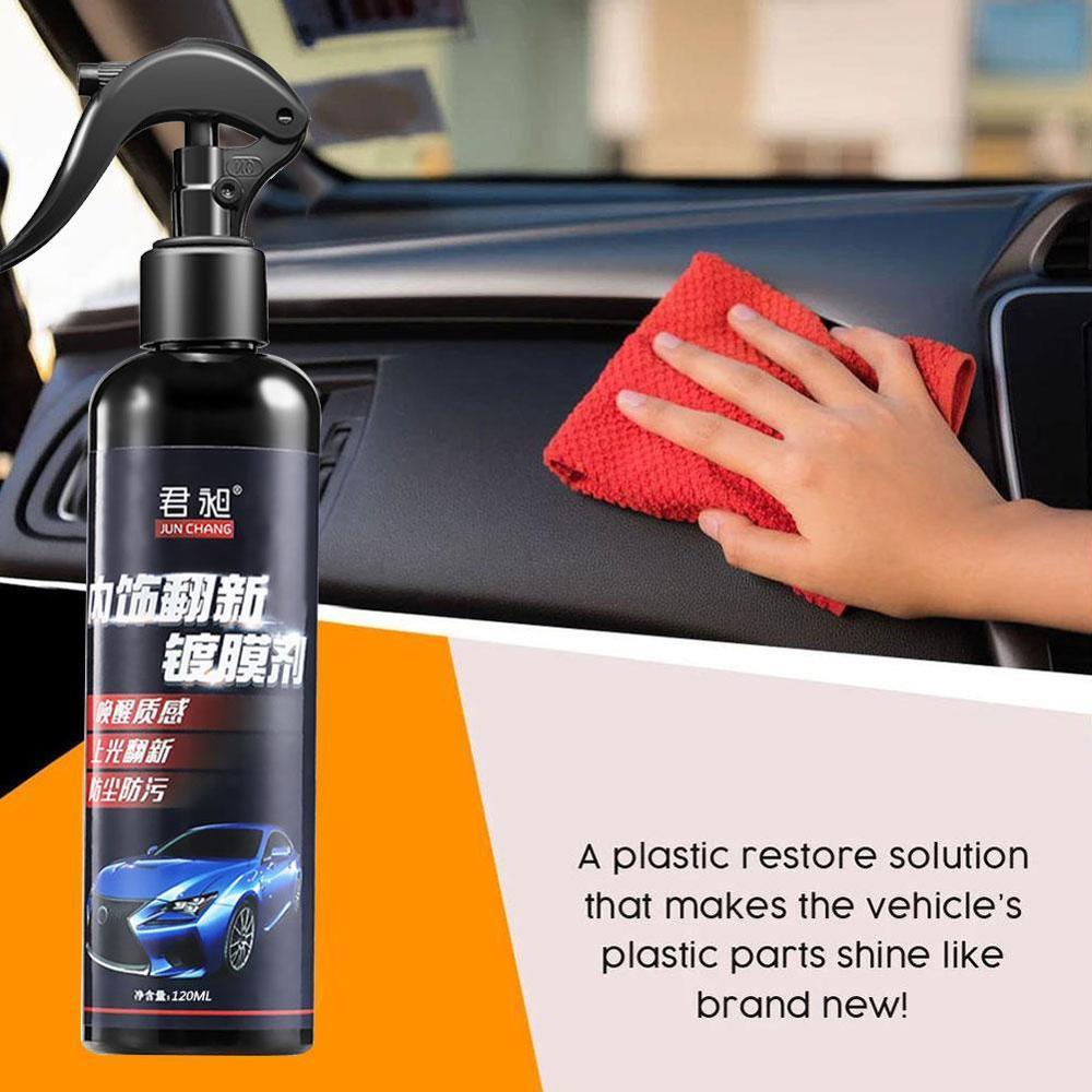Agente limpiador de cera decorativo para Interior de coche, tablero de cuero, acristalamiento, Panel de agua, agente de renovación de plástico, 120ML