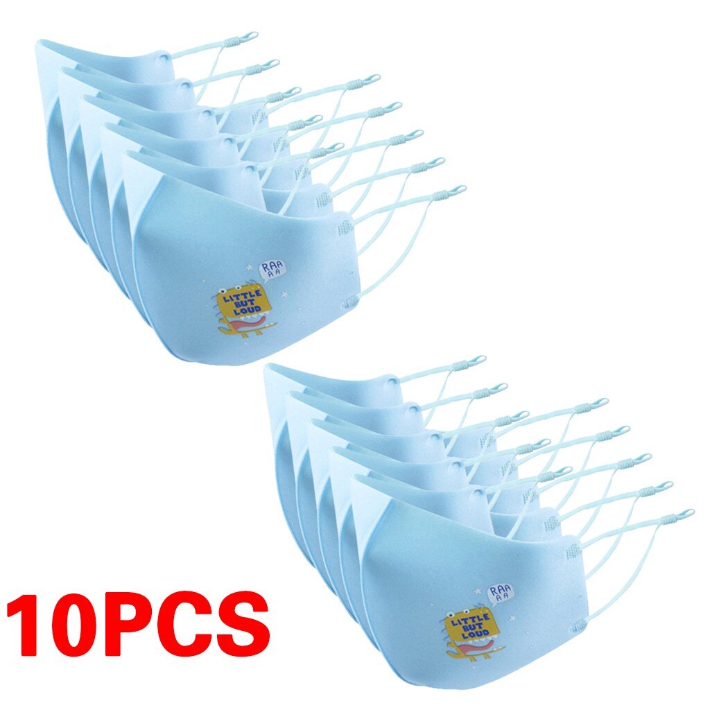 5pcs Children Ski Fasemask Dustproof Reusable Fabric Bandana Cute Cartoon Animal Printed Masque Bandana: Royal Blue