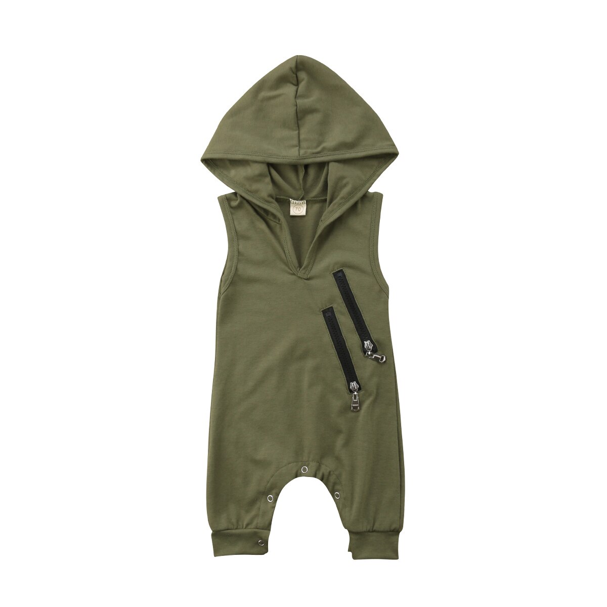 Barboteuse pour -né 0-24M | Combinaison à capuche, Camouflage sans manches, imprimée, à la , pour bébés garçons: Green / 18M