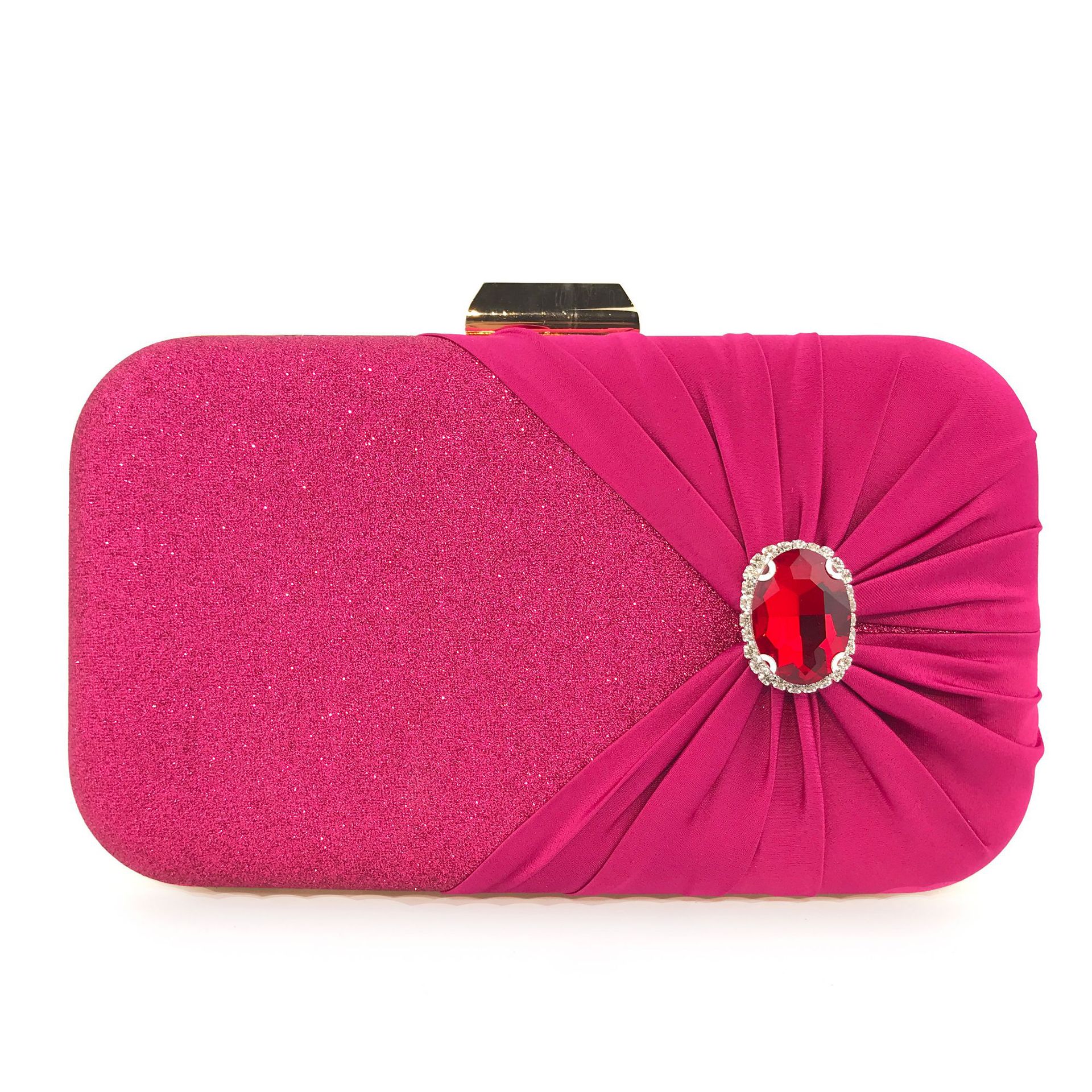 Damer tidevand stil middag taske håndlavet silke fold kjole taske med diamant banket kobling
