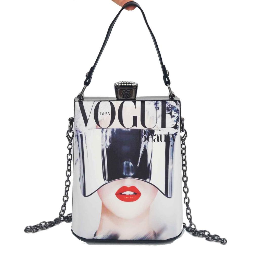 dibujos animados personajes cara pintura bolso PU mujeres embragues bolsas bolsos señora bandolera bolso noche embrague monedero: G